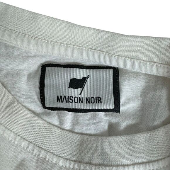 Maison Noir White Stay Focused Authentic Men's Short Sleeve Tee Shirt Sz M - Picture 3 of 8